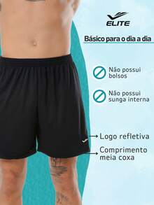 Kit Of 2 Men's Basic Bermuda Shorts For Soccer/Gym In Polyester - Elite Original - Black and Green - View 7