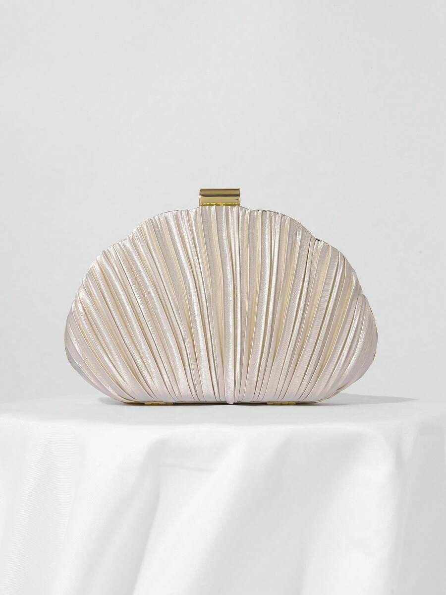 Bolso de mano ligero, estilo casual de negocios, con decoración de pedrería, diseño de cordón ajustable, bolso transparente con perlas sintéticas, bolso de noche. - Rosa intenso 2 - Ver 1