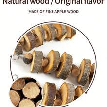 1/2pcs Random Style Pet Chew Toy Apple Wood Teething String Suitable For Small Animals Hamster, Rabbit, Bird, Guinea Pig, - View 3