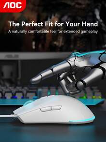 AOC Wired Gaming Mouse, 3600 DPI Adjustable, Silent Buttons, RGB Backlight, Suitable For Gaming And Office, Plug And Play - View 7