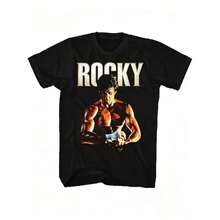 Men's Rocky Balboa Graphic T-Shirt: Featuring A Classic Design Inspired By Rocky Balboa And Creed, This Black T-Shirt With White Text Is Perfect For Casual Wear Year-Round. - 灰色 - 查看 3