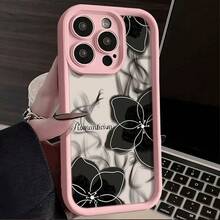 Ink Flower Case Suitable For Apple 15 Pro Max,  16 New Model, 14 Premium, 13 European And American Style, 1217 - 金剛砂-綠色-水墨花(superb) - 查看 9