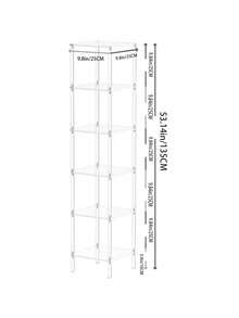 4/5/6-Tier Acrylic Transparent Bookshelf, Vertical Corner Storage Rack, Suitable For Living Room, Bedroom, Bathroom, Small Spaces - Multicolor - View 9