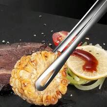 2/1pc Stainless Steel Food Tongs, Long Handle Non-Slip BBQ Tongs, Steak Tongs, Kitchen Cookware Accessory - Multicolor - View 2