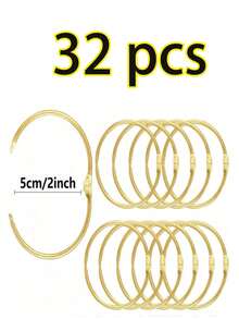 10pcs Rust-Proof Bathroom Shower Curtain Rings, Round Decorative Shower Curtain Rings, Metal Shower Curtain Rings, Split Ring Inner Diameter 2 Inches (Approx. 5cm), (Gold, Silver, Black), Rust-Proof Bathroom Shower Curtain Hooks, Round Decorative Shower Curtain Rings And Hooks, Metal Curtain Rings, Split Ring Inner Diameter 2 Inches (Approx. 5cm), (Gold, Silver, Black), Popular 3-Color Metal Open Shower Curtain Rings, Bright Gold/Matte Black - Shower Curtain Ring - View 14