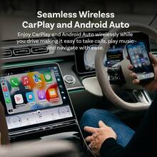 Adaptador inalámbrico CarPlay y Android Auto 2026, convertidor ultracompacto portátil, conexión automática rápida con WiFi 5GHz sin retraso, plug & play para vehículos con CarPlay original cableado, USB/USB-C, reconexión automática sin cables (negro) - A - Ver 6