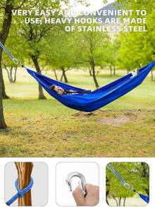 1pc Hammock Accessory, Heavy Duty Swing Hanging Rope With Carabiner, Indoor/Outdoor Swing Hammock Playground Set Assembly Rope, Suitable For Long-Term Outdoor Use, Camping, Travel And Beach Vacation Essential - A - View 6