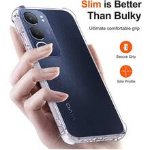 Compatible With Vivo Phone Case Transparent Anti-Drop Shell 1.5mm Thickened Air Cushion Airbag Case Full Coverage Anti-Collision High Definition Transparent Phone Protective Shell, Camera Lens And Screen Raised Protection Precise Cutouts Transparent Air Cushion Phone Case Four Corners Thickened Air Cushion Anti-Drop Shell - Clear - View 8