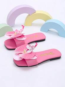 1 Pasang Sandal Jepit Anak Gaya Bohemian Motif Bunga Merah Muda, Cocok Untuk Musim Panas, Pernikahan, Pemakaian Sehari-hari, Pesta, dan Acara Lainnya, Nyaman Sepanjang Hari (Ukuran Lebih Kecil, Silakan Pilih Ukuran yang Sesuai Berdasarkan Panjang Bagian Dalam) - Berwarna merah muda - View 3