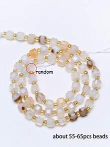 Natural Stone Colorful Faceted Square Beads, Faceted Square Loose Spaced Beads For Jewelry Making Diy Unique Bracelets, Necklaces, Earrings Crafts - Multicolor - View 57