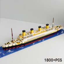 1800+ Piezas Bloques de Construcción de Barco Clásico, Juego de Modelo de Ensamblaje de Bloques de Construcción Mini ABS, Juguete de Rompecabezas DIY para Aliviar el Estrés, Regalo para Adultos - Multicolor - Ver 4