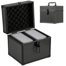 Graded Cards Storage Box, Aluminum Alloy Sports Trading Card Box Compatible - Black - View 2