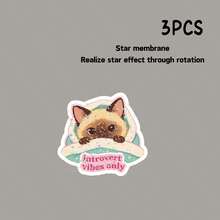 Pegatina de gato siamés lindo "Solo vibras introvertidas", calcomanía de vinilo kawaii introvertida para portátil, botella de agua, funda de teléfono, útiles escolares - Película estrella - Ver 8