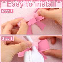 2pcs Pink Bow Decor Hanging Ornaments, Cute Printed Bow Fashion Headphone Charms, Gift For Gamer Girls - Multicolor - View 2