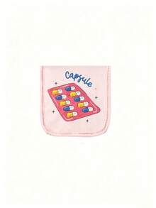 1 pieza Bolsa portátil para pastillas, caja compacta para pastillas y kit de primeros auxilios, bolsa para pastillas con diseño, puede almacenar tabletas y cápsulas, impresa con patrón de "cápsula", conveniente para viajes, adecuada para uso diario/al aire libre/viajes, esencial para la salud - Multicolor - Ver 13