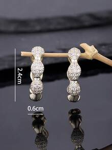Full Rhinestone Gourd Dangle Earrings For Women, Luxury High-End Long Earrings, Slimming Effect, Niche Exquisite Rhinestone Studs For Evening Party - Earrings 1230 - View 3