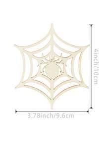 20 piezas de decoraciones de madera sin pintar con forma de telaraña, juego de manualidades de madera en blanco DIY, adecuado para pintar y garabatear, con cuerda para colgar, decoración colgante para Halloween, hogar, jardín y fiesta - Ver 3