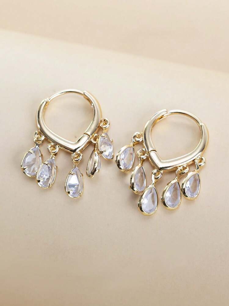 Pendientes Clásicos Minimalistas para Uso Diario, Joyería Impermeable - Pendientes en forma de lágrima color jade - Añade 9