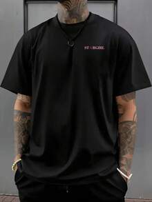 Camiseta de hombre con hombros caídos, TAR GIR, camiseta holgada para hombre con estampado de chica estrella, nueva ropa de hombre a la moda, una prenda esencial para hombre con diseño mod - Negro - Ver 4
