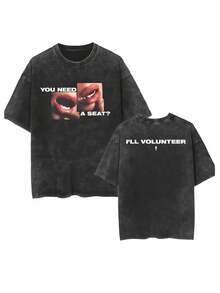 Camiseta Billie Soft And Hard, Lavada, Unisex, de Alta Calidad, Estilo Y2K para Verano YSG7 - Negro - Ver 3
