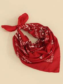 Damen Paisley Muster modisches Bandana für Kleiderdekoration, Schal, Strand, Urlaub, Reiseessentials - Rot - Übersicht 1