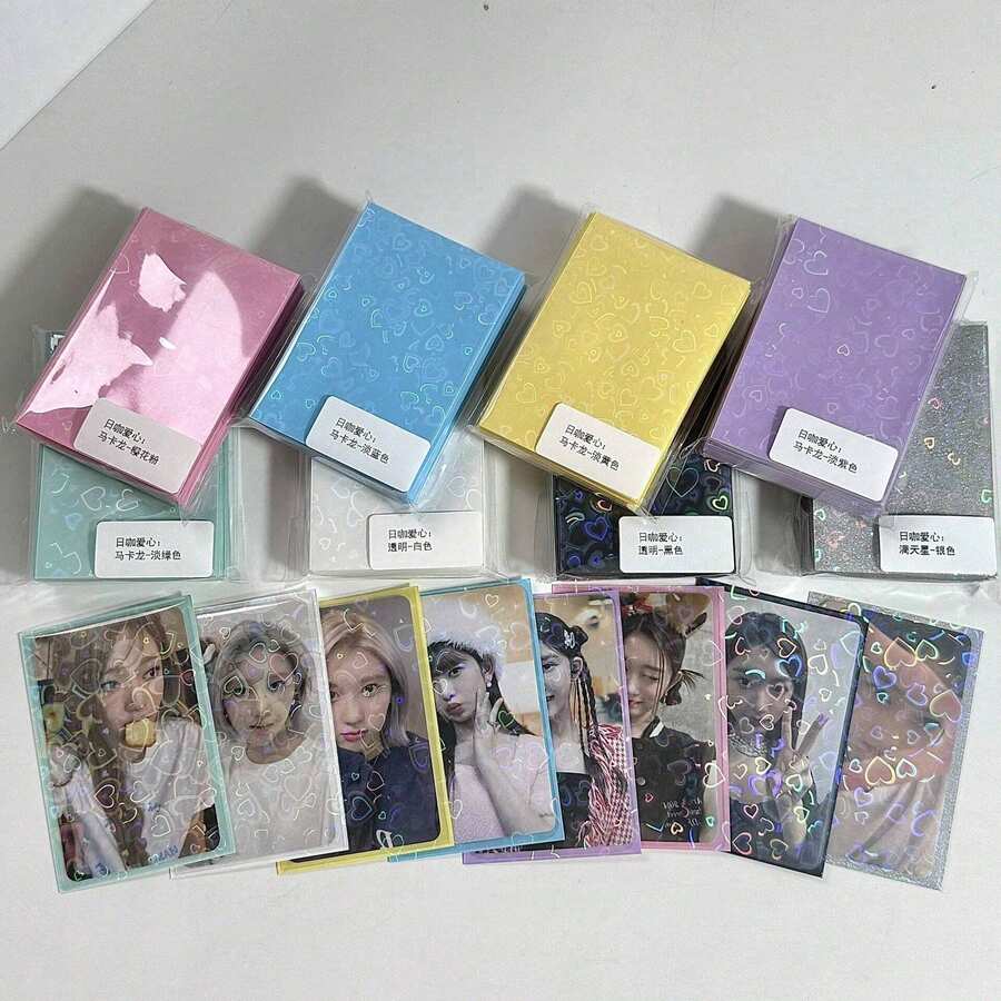 1 Paket Berisi 10 Buah Pelindung Kartu Dua Sisi Berkilau Transparan, Pelindung Kartu Foto, Pelindung Kartu Album, Pelindung, Perlengkapan Kembali ke Sekolah - Berbagai gaya - View 1