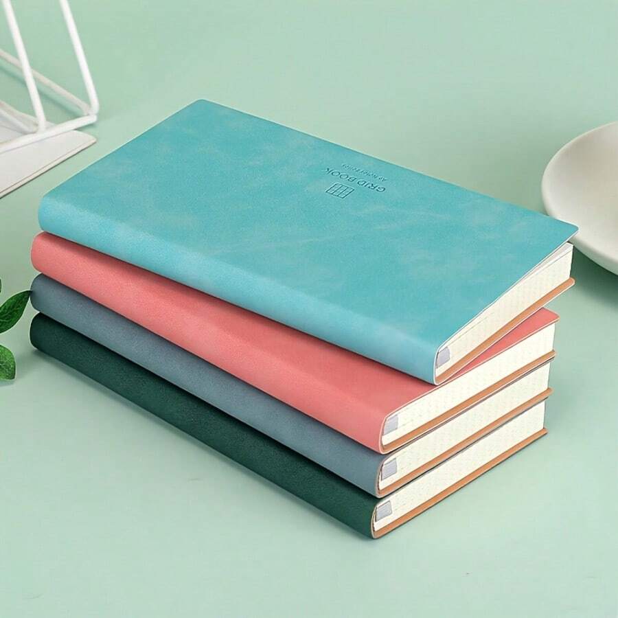 1 pezzo Taccuino A6 a griglia, design minimalista adatto per organizzatore personale - Copertina rigida in finta pelle, impermeabile, pagine a griglia standard universitario, diario artistico, adatto per prendere appunti, schizzi e pianificazione, forniture scolastiche - Taglia unica - Visualizzare 1