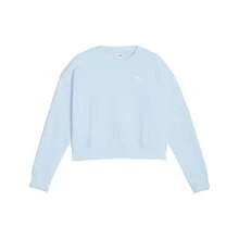 Puma Women's Short Crew Neck Pullover Sweatshirt, Comfortable Versatile Thermal Lined Knit Sport Sweatshirt, Autumn/Winter, 62348569 - Aqua Blue - View 1