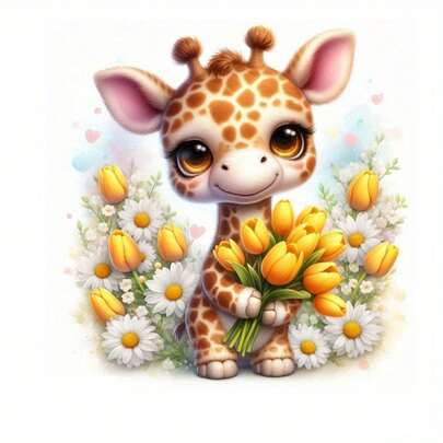 1/2/3pcs Cute Giraffe Pattern Heat Transfer Stickers DIY Iron-On Patch, Suitable For T-Shirts, Pillows, Backpacks, Etc. - Multi-Color Options, Durable, Washable, High Quality, Non-Fading