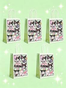 5入卡通圖案禮品袋，Kitty、Melody、Kuro、Cinna馬卡龍配色，柔軟可愛色調，活潑俏皮圖案，適合生日、派對、紀念品等場合，送禮或個人使用皆完美 - 多色 - 查看 12