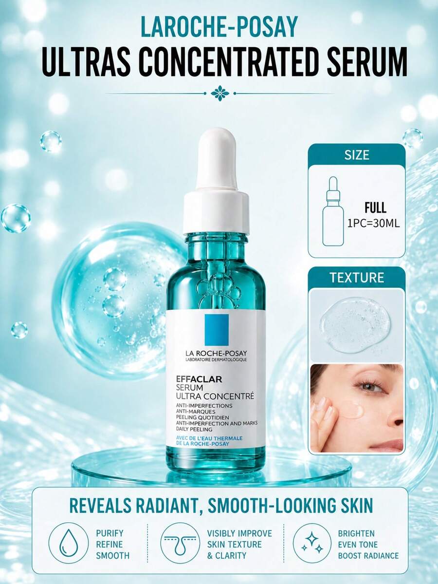 La Roche Posay 理膚寶 Effaclar 水楊酸精華液 30ml，抗瑕疵、改善粗糙、每日去角質、淡化紅腫，適合油性肌膚