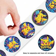 Hasbro 500pcs Roll Round Stickers, Cyber Neon City Round Label Stickers, Gift Sealing & Journal Decoration, Suitable For Holiday Party And Birthday Gifts - Multicolor - View 7