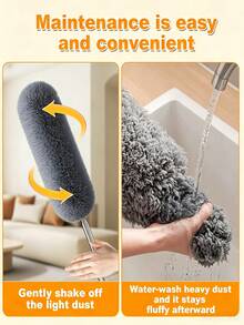 Extendable Microfiber Duster, Extendable Ceiling Fan Duster, Washable Cleaning Tool, No Battery Required, Suitable For Ceiling Fans, High Ceilings, Furniture, Cars, Sofas, Beds And Furniture Bottom Cleaning - Multicolor - View 8