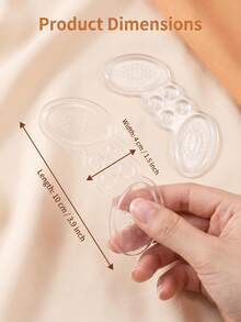 2pcs Comfortable Anti-Friction Soft Silicone Heel Pads For Shoe Size Reduction - Clear - View 7
