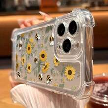 Funda para teléfono: Funda a prueba de golpes con diseño de girasol, a la moda, de TPU, color transparente, para hombres y mujeres, compatible con iPhone de las series Apple 16/15/14/13/12/11/XS/XR/X/7/8/Plus/Pro/Max, Redmi, PIXEL, , , OPPO, VIVO, , , HONOR. - Multicolor - Ver 10