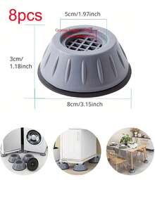 4/8/12pcs Anti-Slip Shock Absorbing Pads For Washing Machine, Anti-Vibration Noise Reduction Pads, Washing Machine And Dryer Base, Anti-Vibration Washing Machine Pads, Anti-Slip Shock Absorbing Noise Reduction Pads, Protect Laundry Room Floor, Washing Machine Anti-Vibration Pads, Laundry Room Accessories - Washing Machine Feet Mats - View 12