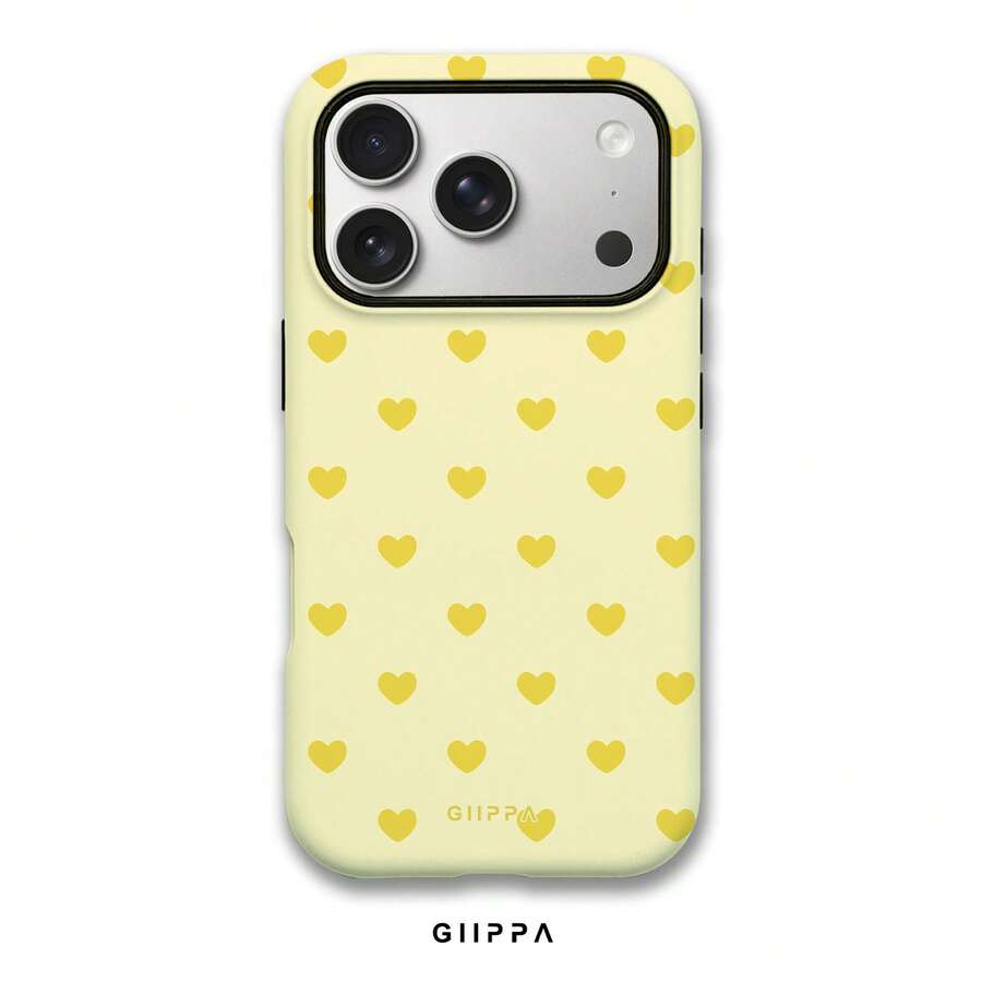 [24h Shipping From DE/FR/ES]Apple 17 16  22 23 24 25 26 Galaxy Phone Case: GllPPA WILDCLAN Matte Yellow Heart 2 In 1 With Film/Durable Dual-Layer Case/Superior Protection/Durable/Case For IPhone 17/16/15/14/13/12/11/8/7 Pro Max/Plus/Mini/XS/XR/17e/Compatible With  Galaxy - 1 Piece Of Picture Color - View 1