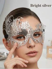 1pc Gold Fairy Masquerade Mask - Delicate Hollow Metal Fairy Mask Suitable For Venetian Carnival, Ball Party And Costume Ball - Lightweight And Comfortable - A-Gold - View 15