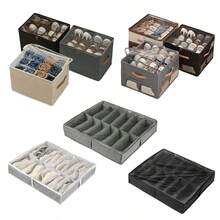 Foldable Shoe Box Storage Organizer, Suitable For Square Shoe Boxes, Non-Waterproof, Multi-Purpose, With Lid Closure - Multicolor - View 2