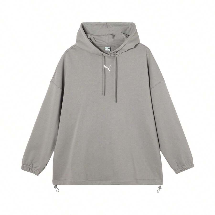 Puma Sweatshirt Pullover Berkerudung Longgar Wanita, Sweatshirt Olahraga Rajut Nyaman Serbaguna, Gaya Musim Semi/Musim Gugur 62429662 - Light Grey - View 1