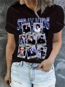 Camiseta Stray K-Ids , Sudadera Stray K-Ids, Regalos Unisex de Música Gráfica Retro Vintage de Stray K-Ids SKZ para Fans, Diseño de Halloween, Atuendo de Fiesta de Navidad, Mejor Regalo - Multicolor - Ver 1