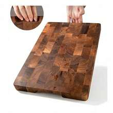 ACACIA WOODEN CUTTING BOARD 42X30x3,5 CM ANTIBACTERIAL GRID - View 3