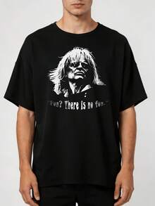 [ZY Premium] Artículo seleccionado: Camiseta con estampado de película de terror vintage de Klaus Northferatu Kinski y Fitzkaraldo, Retro Iconic_0617, Camiseta casual de manga corta con cuel - Negro - Ver 1