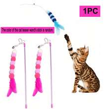 1pc Pink Cat Teaser Wand Toy Fairy Wand Fur Ball Cat Teaser Stick Cat Feather Bell Cat Teaser Toy Interactive Entertainment Cute Design, Used For Indoor Play Interactive Toy Pet Accessories Ball And Stick Color Optional - Multicolor - View 13