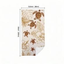1pc Ultra-Fine Microfiber Beach Towel - Lightweight Quick-Dry, Tropical Turtle Design, Soft Polyester Material, Machine Washable, Multi-Functional For Beach, Camping, Swimming, Exercise And Travel - Multicolor - View 8