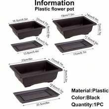 Square And Rectangular Imitation Purple Clay Planters, Bonsai Pots, Small Potted Plant Plastic Containers, Succulent Plant Pots - A - View 3