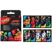 Mattel F1 賽車主題 UNO 卡牌遊戲，經典配對卡牌附萬能牌與功能牌，便攜式多人旅行桌上遊戲，適合家庭遊戲之夜與派對，賽車迷、兒童與成人的生日、聖誕、節日禮物 - F1 Racing Cards - 查看 2