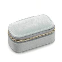 Personalized Custom Name Embroidered Velvet Mini Jewelry Box, Portable Zipper Ring & Earring Storage Box, Custom Gift Jewelry Organizer, Suitable For Wedding, Birthday, Valentine's Day Holiday Surprise Gift - Multicolor - View 11