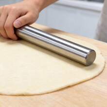 1pc Stainless Steel Rolling Pin, Non-Stick Dough, Suitable For Pizza And Pastry Making, Long Straight Design Suitable For Nuts And Cookies, To Clean And Space-Saving Kitchen Gadget, Minimalist Style, Practical Gift For Cooking Enthusiasts - View 9