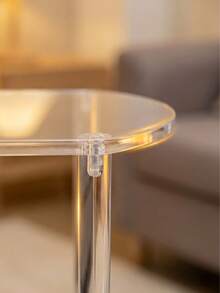 Acrylic Transparent Narrow Side Table Coffee Table Storage Rack Minimalist Bedside Table Sofa Side Table Beverage Table, Minimalist Side Table Suitable For Living Room, Bedroom, Small Space Tight Bedside Table/Nightstand - Transparent - View 6